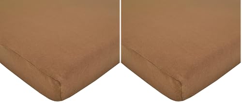 Image of TL Care Supreme 100% Natural Cotton Jersey Knit Mini Crib Sheet, Chocolate, 24 inch x 38 inch, Soft Breathable, for Boys and Girls (Pack of 2)