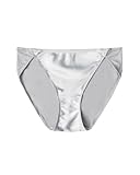 FEELITS 100% Mulberry Silk Underwear, Shiny Satin-Finish Silk High Cut Bikini Panties for Women