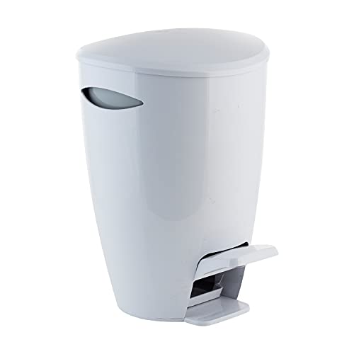 Caneca de basura blanca con pedal 5 litros Bath Bliss 2 unidades miniatura 2