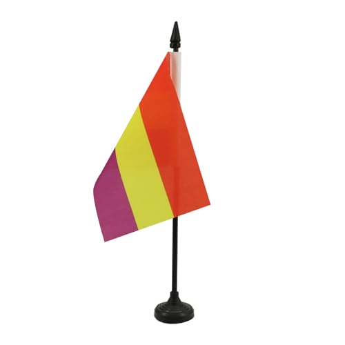 AZ FLAG Bandera de Mesa ESPAÑA Republicana SIN Escudo 15x10cm - BANDERINA de DESPACHO DE LA Republica ESPAÑOLA 10 x 15 cm