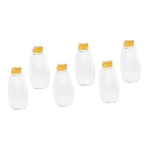 OFFSCH 6pcs Honey Squeeze Jars Food Storage Bottles Plastic Honey Holder for Kitchen