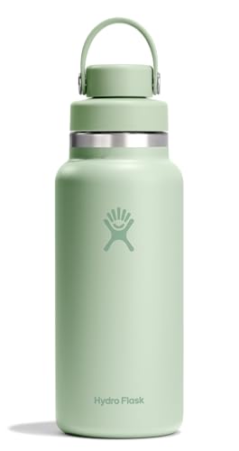 Image of Hydro Flask Water Bottle - Insulated Stainless Steel - Wide Mouth Chug Lid, Non Spill, Leakproof in 32 Oz Aloe Green