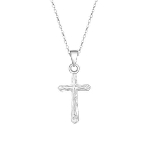 Collier croix en argent sterling et or 14k pour femme et homme, bijou chrétien raffiné