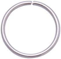 4youquality Surgical Steel Nose Ring Nose Hoop Cartilage Helix Lip Ear Piercing Ring (Silver, Size 1.0 * 8mm Medium)