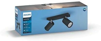 Philips Philips Kosipo Opbouwspot 2-lichts - Zwart - GU10 - Draaibare spots - Eenvoudige installatie - Exclusief lichtbron photo 3