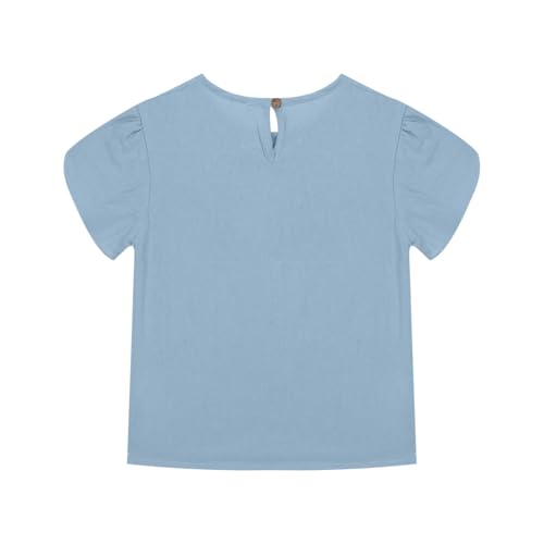 Girls' Summer T Shirts Petal Short Sleeve Crewneck Cute Casual Tops for Kids Teens3