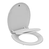 Toilet Seat Elongated White Flat Toilet Seat Cover with Quick Release Easy Clean Hinges, Comfortable Fit for Standard Toilets, Perfect for Home Bathroom Upgrades, Apartments and Guest Restrooms