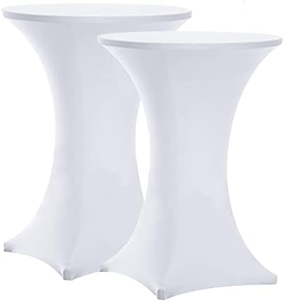 Tina's 32x43 Cocktail Spandex Stretch Square Corners Tablecloth White
