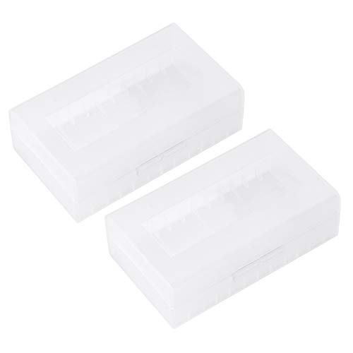 DEWIN Battery Storage Box - Battery Organizer, 2PCS 220700/21700 White and Waterproof Battery Organizer Storage Case