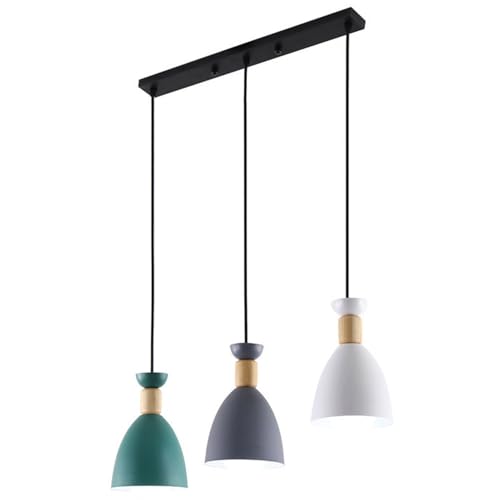 Lámpara de techo de metal verde mate premium con tres luces de diseño americano