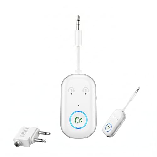 Transmetteur Bluetooth 5.3, 2 en 1 Adaptateur Bluetooth Jack 3.5mm AUX, Emetteur Récepteur, Transmetteur Recepteur Audio pour Voiture, pour...