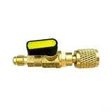 Adaptateur de robinet à tournant sphérique en laiton /4 SAE pour R12 R22 R134a R32 R454 AC...