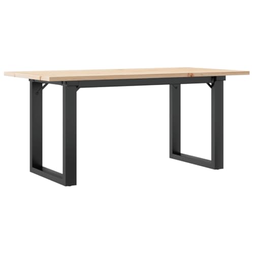 Image of vidaXL Coffee Table O-Frame 90x40x45 cm Solid Wood Pine and Steel