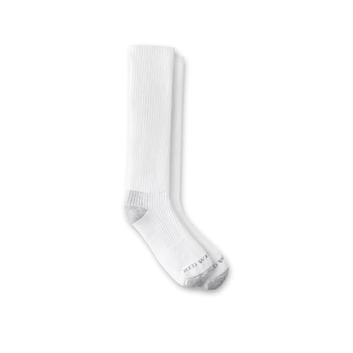 Red Wing Shoes Everyday Work Medium Weight Over-the-Calf Socks, Stretchable Cotton/Nylon/Polyester Blend, White, 9-12 (1 pair)