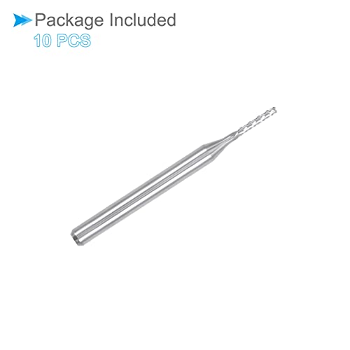 Image of Carbide End Mill Engraving Milling Bits, 1.2mm Bit Dia. 1 /8 inch Shank, CNC Cutting Router Bits Tool - (Applications: for PCB Machine), 10-Pieces