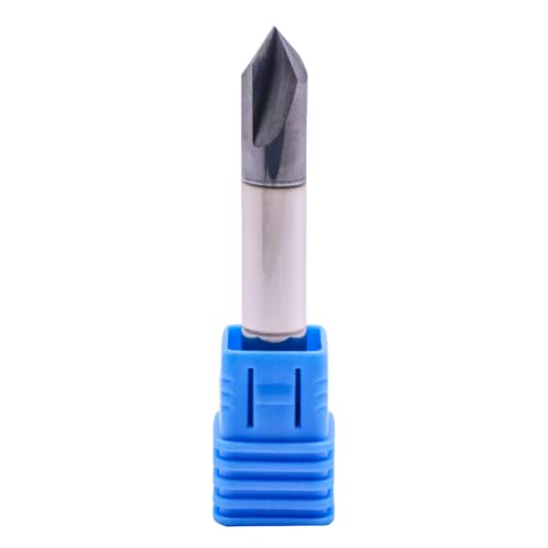 Image of 3 /8 inch 2 Flute 90 Double End Solid Carbide Chamfer End Mill - AlTiN Coated | 90 Chamfer Angle, V Groove Router, 3 /8 inch Shank 2-1 /2 inch OAL For Milling Wood, Alloy Steel, Carbon Steel, Cast Iron, Copper