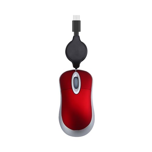Souris filaire USB C câble rétractable Mini souris 1000DPI Optique Basic Souris de voyage USB C Souris avec câble