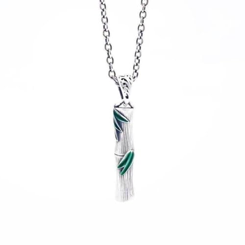 Pendentif en argent S9999 bambou au style minimaliste pour vos tenues d'été