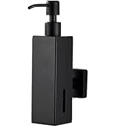 BATHSIR Matte Black Soap Dispenser,Refillable Shower Soap Dispenser Wall Mounted, Stainless Steel...