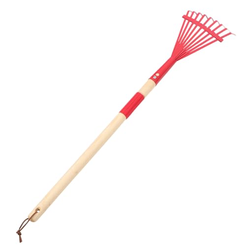 DEARMAMY 多機能ガーデンレーキ 軽量取り外し可能木製ハンドル付き 草刈りや落ち葉掃除に コンパクト収納可能 ガーデニング初心者からプロ