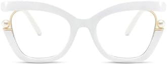 AOOLIA Oversized Cat Eye Reading Glasses for Women, Retro Stylish Blue Light Blocking Reader, Anti-fatigue Computer Glasses