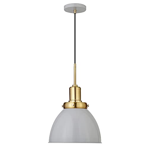 Henn&Hart 12" Pendant Light Fixture with 8' Adjustable Cord, Flat Gray by Henn&Hart - Used condition - Image 4
