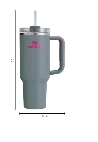 Image of STANLEY Quencher H2.0 FlowState Stainless Steel Vacuum Insulated Tumbler with Lid and Straw for Water, Iced Tea or Coffee (Grey Rock, 30 oz)