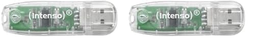 Intenso Rainbow Line 32 GB USB-Stick USB 2.0, Durchsichtig, Schwarz (Packung mit 2)