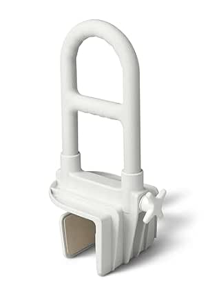 Medline Bilevel Bathtub Grab Bar with Clamp - Secure Bathroom Safety Rail for Elderly and Disabled