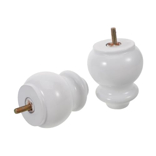 SEWOART 2個実木ソファ脚 家具交換用脚 テーブル チェア用 ホワイト 高さ マウントプレート ネジ付 安定性重視 欧風デザインでキャビネットや