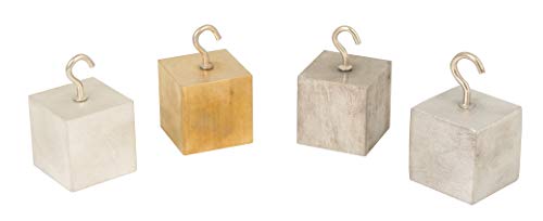 Image of EISCO Density Cubes Set with Hooks - Includes 4 Metals - Brass, Lead, Aluminum & Steel - 1.25 inch (32mm) Sides - for use with Density, Specific Gravity Activities