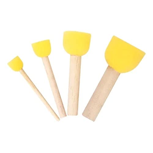 Kit 4 Pincéis Mousse De Espuma Batedor Tinta Pintura Textura