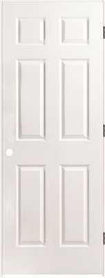 MASONITE 36 X 80 LH 6-PNL PH 6-PANEL PREHUNG DOOR, PRIMED WHITE, LEFT HAND, 36X80\'\' (1/EA)