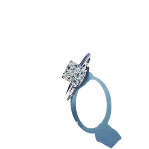 Bague de mariage en argent 925 et diamant carré pour fiançailles
