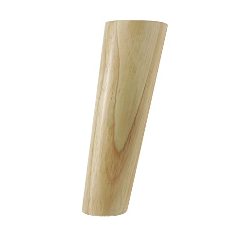 Hevstil Set Of 4 Solid Wood Furniture Legs Round Slant Sofa Replacement Legs Mid-Century Couch Legs Modern Wooden Replacement Feet With Mounting Plate And Screws - 5.91" Height #TOP2