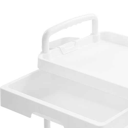 Miniatura 5 de Carro De Almacenamiento De 3 Pisos Con Cajón De 3 Niveles, Carrito De Transporte Para Taller, Garaje, Hogar, 40 X 30 X 76 Cm, Color Blanco