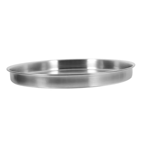 PEPLAYTAL Stainless Steel Round Serving Plate Versatile Dinner Plate for Pasta Salads and Grilled Meats Elegant Kitchen Tableware for Home and Camping Use