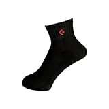 ノーブランド品オオミヤスポーツ【オリジナルステッカー付】コンバースニューアンクルソックスバスケソックススポーツソックスバスケットボールソックスCB1600619cm~29cm靴下陸上ソックスランニングソックス21-23,ブラック/レッド