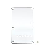 Musiclily 6 Hole Guitar Strat Back Plate Vintage Style Tremolo Backplate for Fender USA/Mexican Made American Standard Stratocaster ST Modern Style Electric Guitar,3Ply White