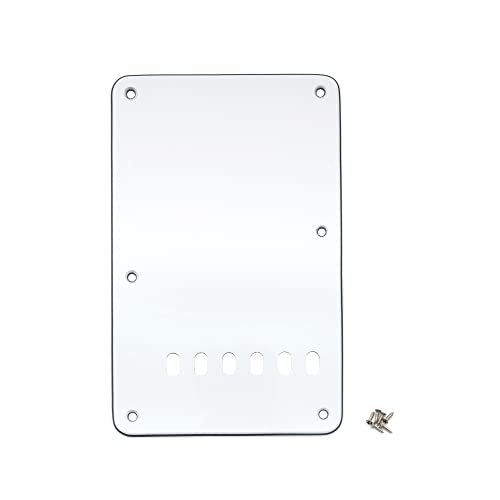 Musiclily 6 Hole Guitar Strat Back Plate Vintage Style Tremolo Backplate For Fender Usa/Mexican Made American Standard Stratocaster St Modern Style Electric Guitar,3Ply White #TOP17