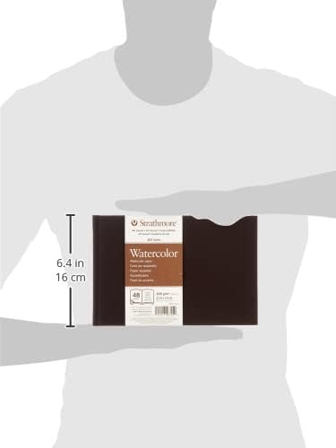 Strathmore 400 Watercolour Hardbound 300gsm Paper Book, Cold-Pressed, 8.5 x 5.5 in, 24 Sheets, Ideal for Professionals & Students