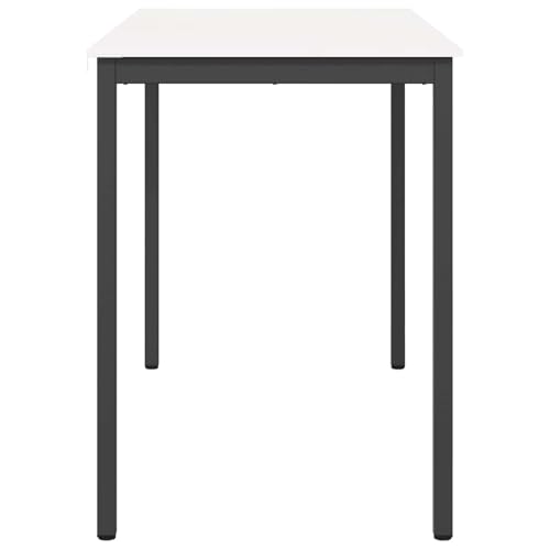 Table de bar blanche en pin massif 150x80x105 cm rectangulaire stable