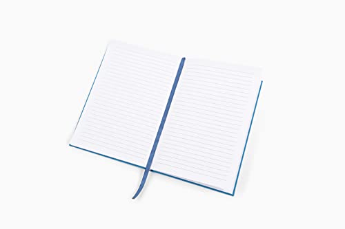 Cutie Decor Caderno de capa dura de linho, caderno A5, papel grosso, casa, escola e escritório (azul