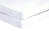 Every Thread Counts - Paquete de 2 sábanas bajeras para cuna - 100% algodón egipcio - Suave y suave, antibacteriano y antialérgico (blanco, 2 sábanas bajeras para cuna de 70 x 140 cm)