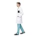 M&M SCRUBS Men’s 38 Inch Lab Coat – Medical Doctor Coat with iPad Pocket & 3 Pockets L White