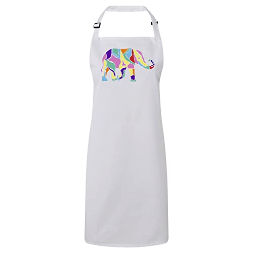 Tablier cuisine premium éléphant multicolore dessin animaux pour adulte