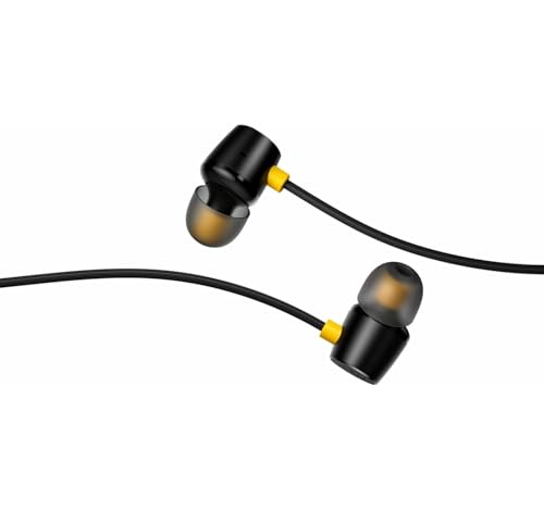Image of Original for Realme Buds 3 Wired Headphones, Premium Sound Quality, 3.5mm Connector, HD Mic for Music & Calls, Noise Isolation Fit (Black)