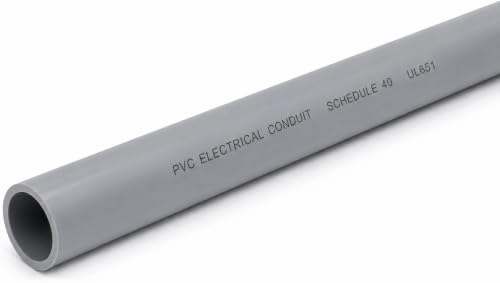 1 Inch Schedule 40 PVC Electrical Conduit Pipe Rigid Non-Metallic RNC Sunlight Resistant & Rated for Underground Burial ETL Listed UL 651 Compliant (1 (1.315 OD / 1.00 ID) Inches 6 Inches)