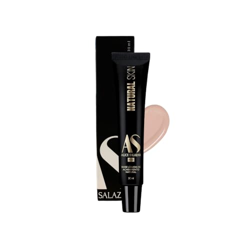Base Maquiagem Média Cobertura Alice Salazar Skin Natural 30ml Efeito Blurring (01 NF, 30ml)