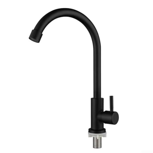 Plastic Steel Kitchen Faucet Single Lever Cold Water Tap Purifier Wall Mounted Sink Mixer Black G1/2 Water Saving